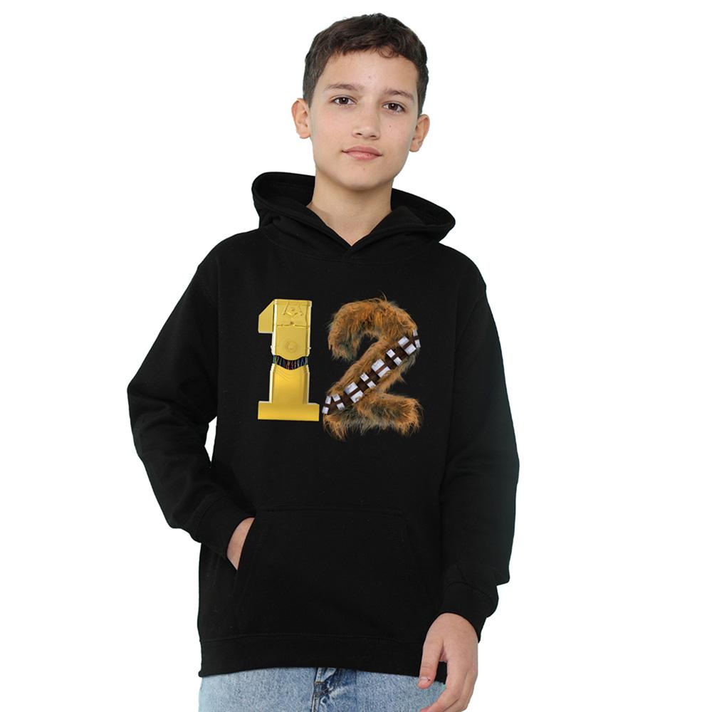 STAR WARS Childrens/Kids C3PO Chewbacca 12th Birthday Hoodie
