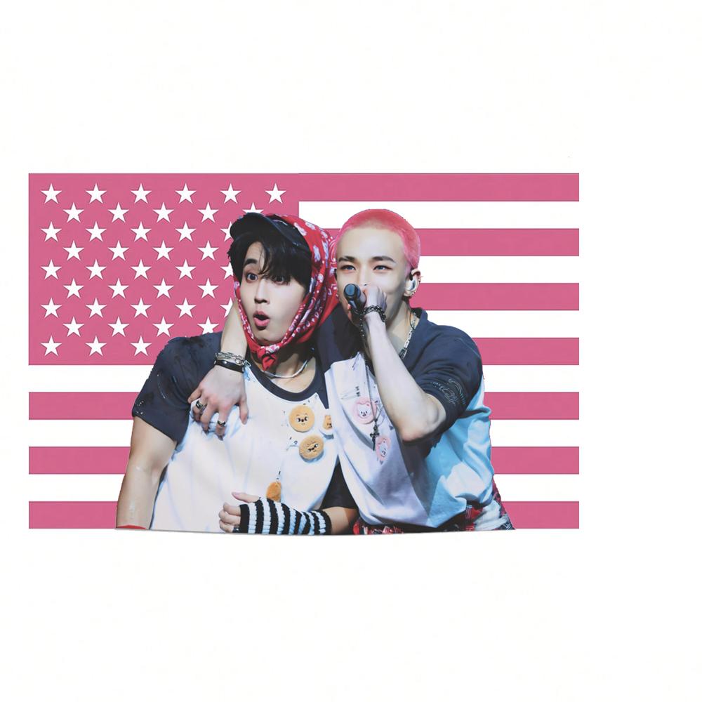 1PC Kpop SKZ Member Felixs Tapestry American Flag Background Wall Art Bedroom Decoration Wall Art Decoration Background Cloth 74x94cm(29x37in)