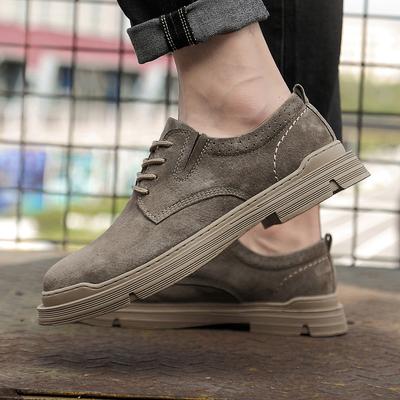 Men'S Shoes Men Casual Shoes High Quality Male Cow Suede Leather Oxfords Vintage Dress Footwear Handmade Lace-Up Business Shoe