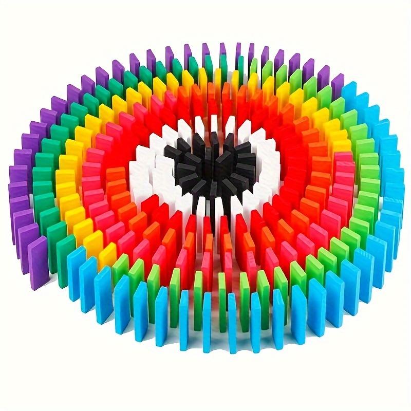 120 Stück Domino Set - Mehrfarbige Bau- & Stapelklötze Brettspiel, Umfallendes Holzspiel für kreatives Spielen, Partygeschenke