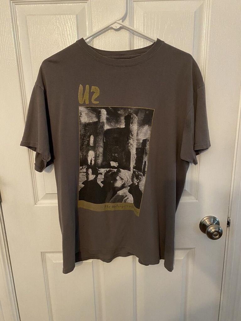 U2 Unforgetable Fire Charcoal Shor T-shirt Classic Style Unisex Reprint NH8547