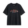 Li Ning Sports Lifestyle Serie Buchstaben Rundhals Atmungsaktiv Vielseitig Locker Kurzarm T-Shirt Damen T-Shirt Schwarz AHSU870-4