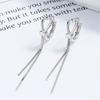 Fashion Jewelry 925 Sterling Silver Simple Box Chain Tassel Drop Hoop Earring for Women 925 Silver Earring