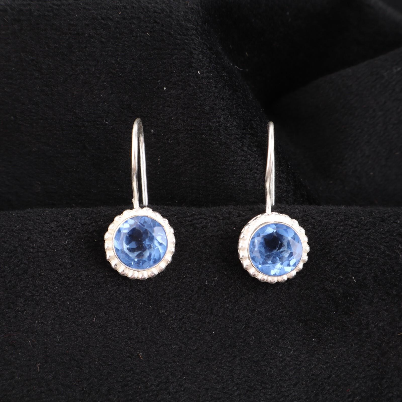 

Танзанит Драгоценный камень 925 Стерлинговое серебро Ювелирные изделия Ручной работы Серьги-подвески 0.93 EE-177-13