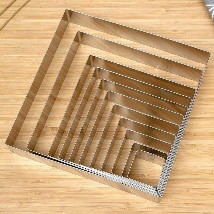 Stainless Steel Square Cake & Mousse Ring, 5cm High, DIY Tiramisu Mold