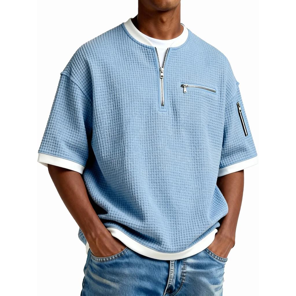 Haut pull-over à manches courtes pour hommes