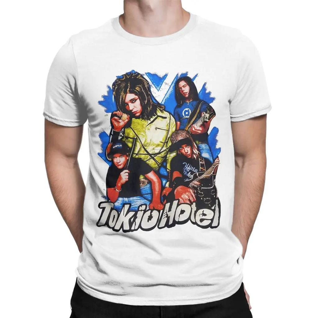 Men T-Shirt Tokio Hotel Poster Art Funny Cotton Tee Shirt Short Sleeve Bill Kaulitz T Shirts O Neck Clothing Birthday Present