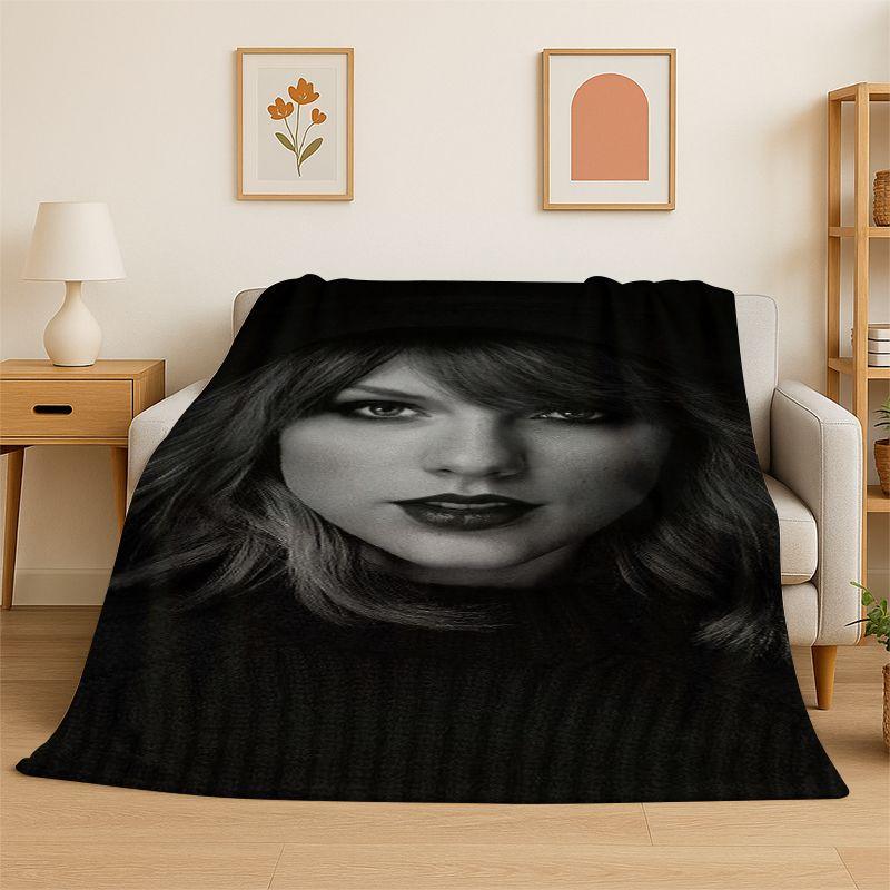 Coperta morbida in flanella T-Taylor Singer Music, Coperta accogliente per letto, Divano, Divanetto, Camera da letto, Soggiorno, Viaggio, Picnic bambini