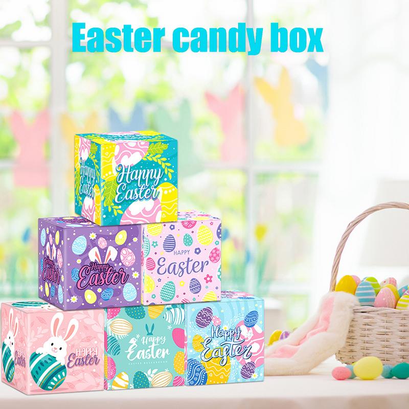 Easter Treat Boxes Easter Goodie Boxes Happy Easter Reusable Goodie Boxes for Kids Treat Bags for Wrapping Egg Hunt