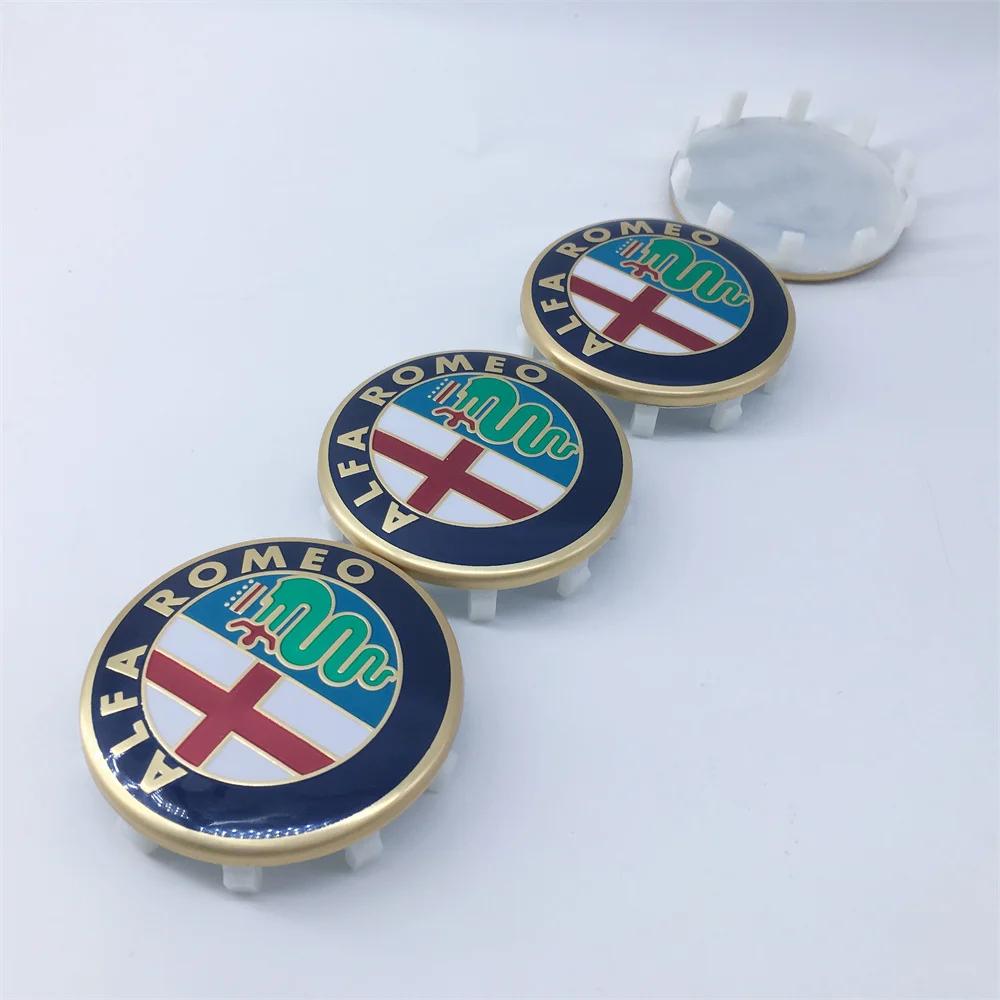 60mm 10-Pin GTAM Auto-Radnabenabdeckungen 4 Stück Für Alfa Romeo Giulia Giulietta MITO Stelvio GT Emblem Tuning Zubehör