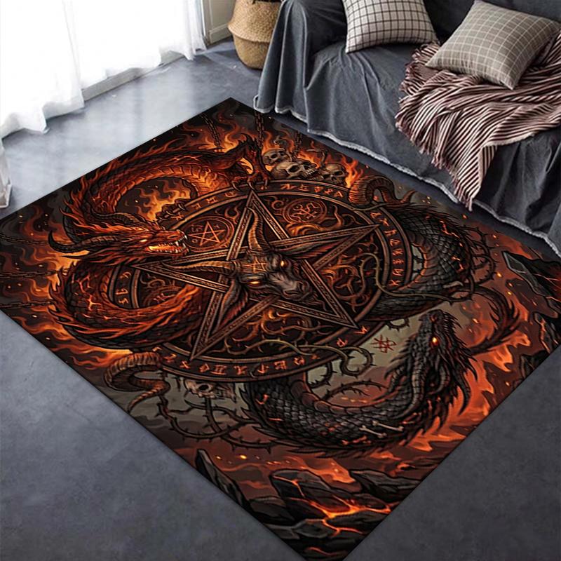 2025 New Satan's Pentagram Carpet Rug for Living Room Bedroom Home Sofa Decoration,Kids play Non-slip Floor Mat137