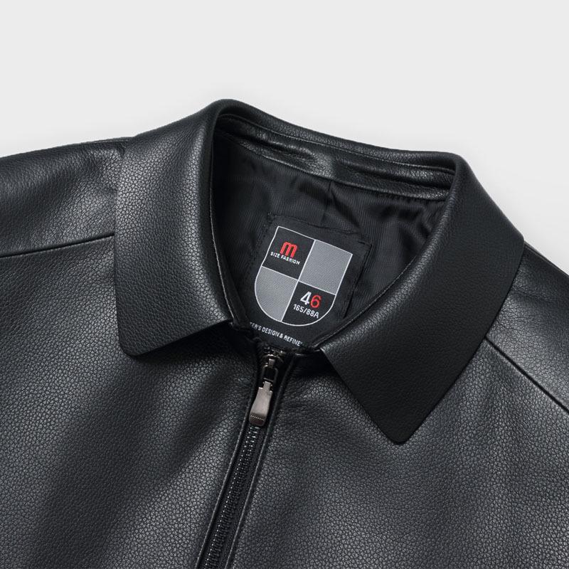 Autumn men's lapel genuine leather jacket men's business casual leather jacket sheepskin jacket