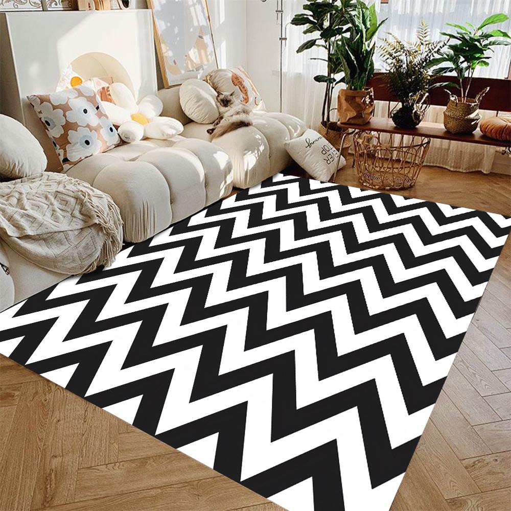 Geometry Ripple Lines Carpet for Living Room Luxury Bedroom Floor Mat Non Slip Bathroom Area Absorbent Foot Pad Home Decor Rug