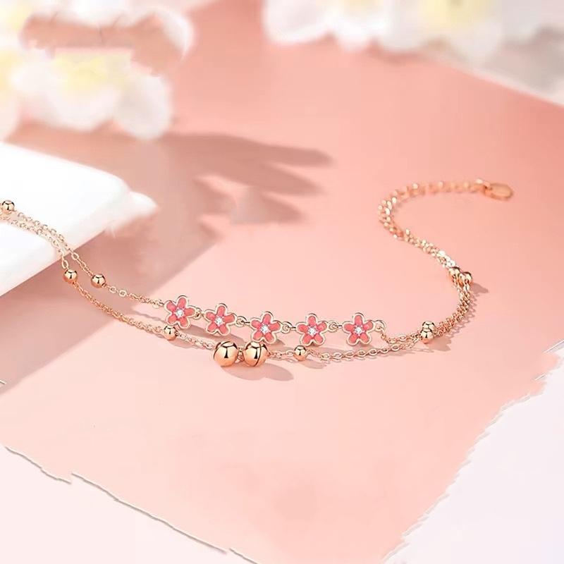 Elegant Copper Ankle Chain With Delicate Peach Blossom Bell Charm For Daily Wear Comfort Fit Accessory for Women