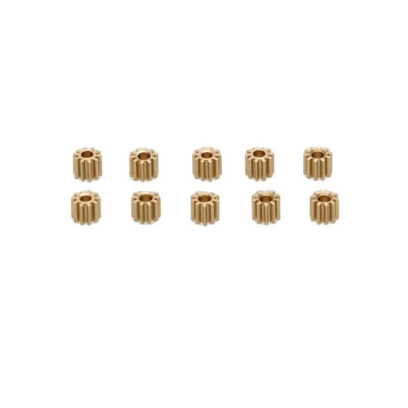 10PCS Modulus 0.2 Mini Brass Spur Gear 10T 12T 15T 20T 30T 40T Pinion Hole Dia.0.8/1/2mm Gears DIY RC Car Motor Shaft Connector