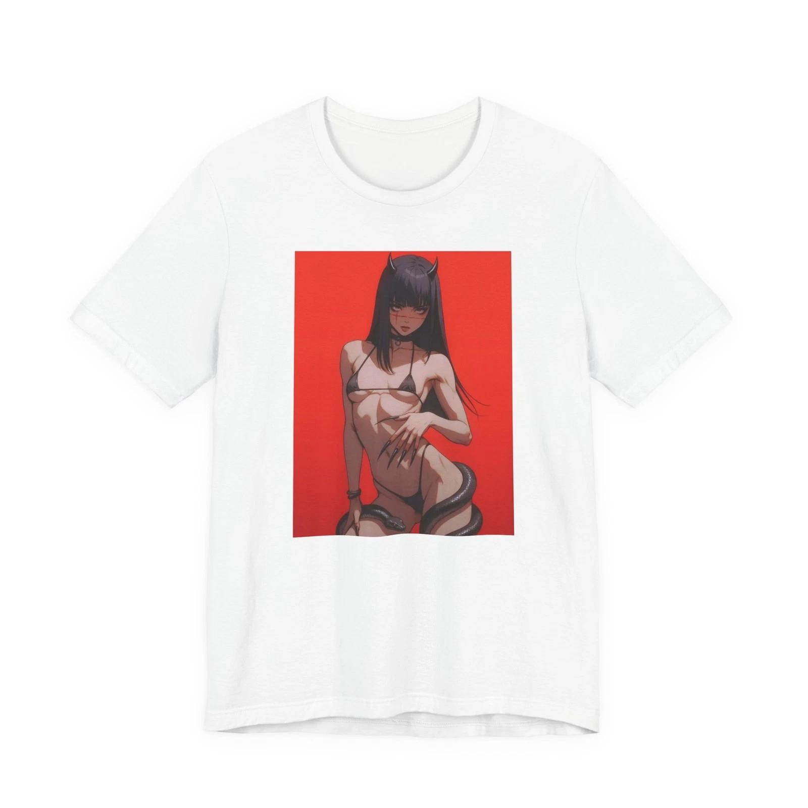 Sexy Anime Female Edgy T-Shirt Streetwear Casual Crewneck Tee XXXXL