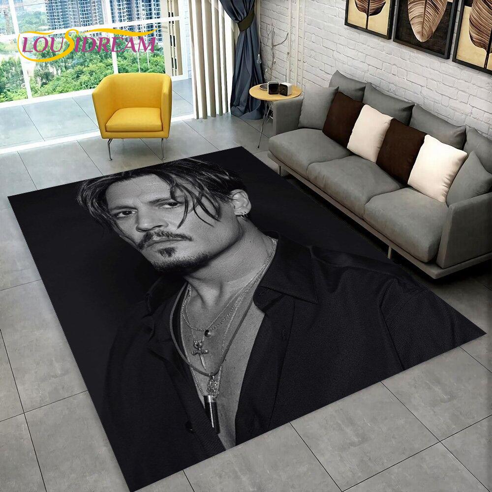 3D Printing Johnny Depp Series Area Rug,Carpet Rug for Home Living Room Bedroom Sofa Doormat Kitchen Decor,Non-slip Floor Mat HD