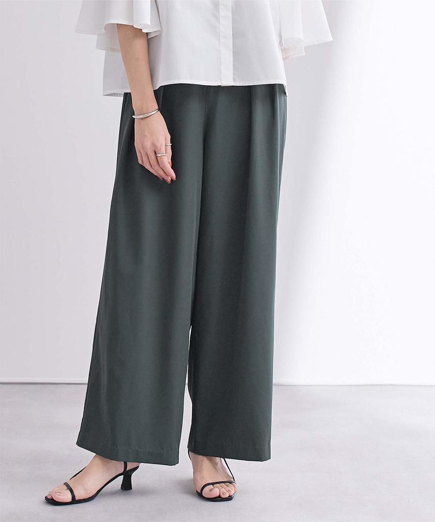 Elastischer Bund weite Hose BFXT0309 S Anthrazit [Ihre] Wasserabweisend mit zwei Bundfalten Damen