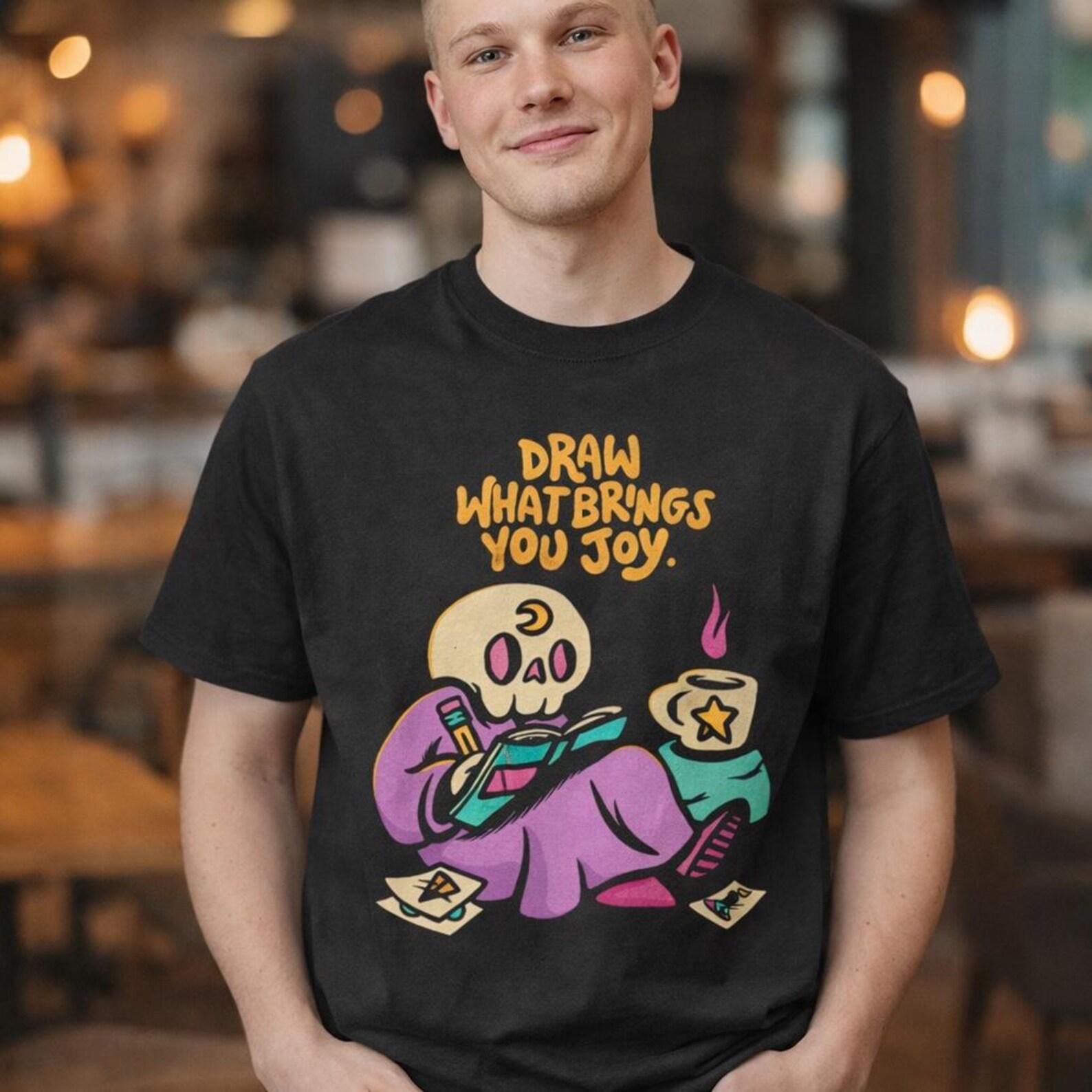 Skull t-shirt, cup of coffee M