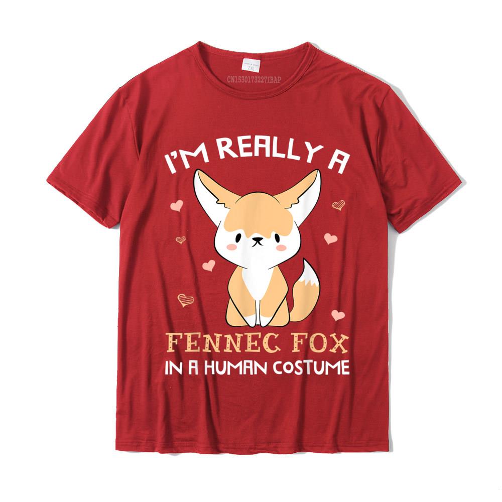 Im Really A Fennec Fox In A HuUnisex Costume Funny Gift TShirt Faddish 3D Printed Tshirts Cotton Unisexs Tops Shirt Design S