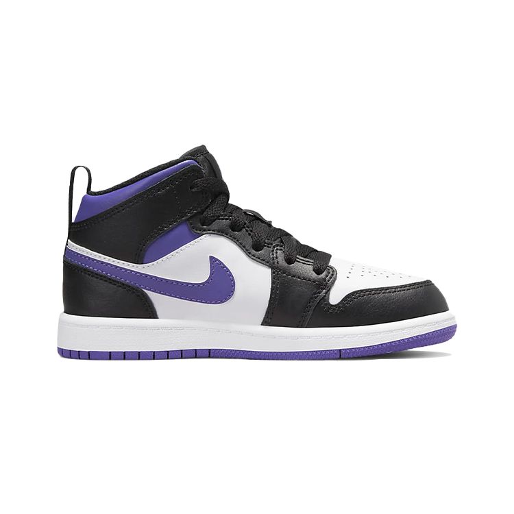 Air Jordan 1 PS Dark Iris Kinder-Sneakers Schwarz Weiß 640734-095