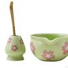 4-teiliges Matcha-Set mit Schale, Bambusbesen und Löffel zur Teezubereitung