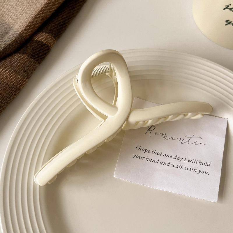 

15cm Extra Large Matte Shark Hair Claw Clip - Lightweight Fishbone Bow Design молоко, білий колір