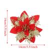 10Pcs with Clips Artificial Flowers for Christmas Tree Christmas Fake Flowers Pendant  Home Decor