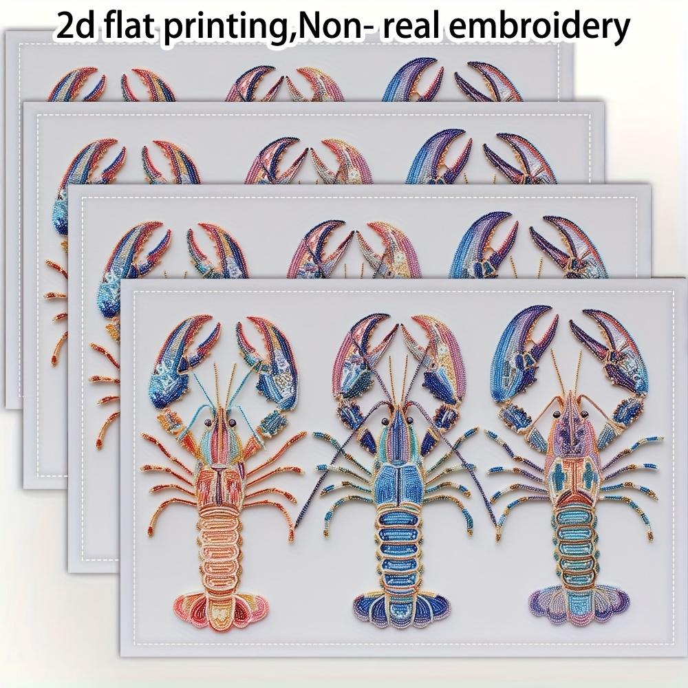 

Lobster Placemats Set of 4 Ocean Theme Place Mats for Dining Table Kitchen Decor Washable Linen Like Seafood Lover Gift 2D Flat 4Pcs-30X45cm(12X18in