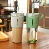 Reusable 710ML Drink Bottle Clear with Straw Straw Cup High Temperature Resistant Outdoor Kettle Gift