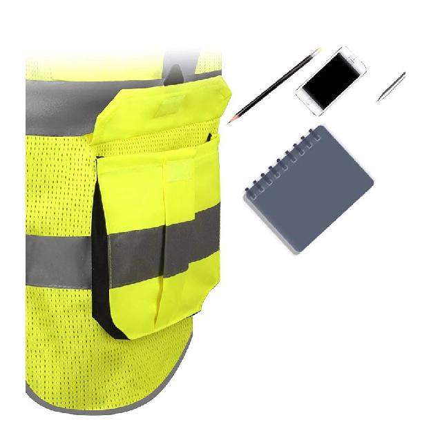 High Visibility Mesh Safety Reflective Vest with Pockets and Zipper Meets ANSI/ISEA Standards