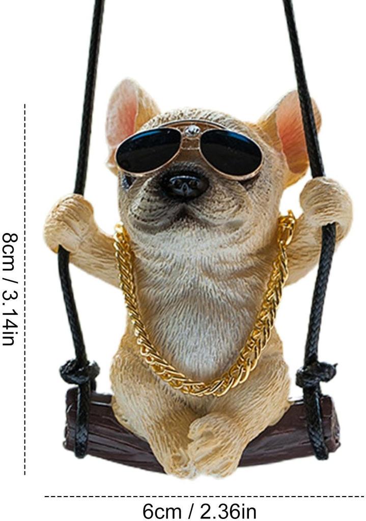 Rearview Mirror Accessories Decoration Car Accessories Car Stylish Bulldog Resin French Bulldog Statue Car