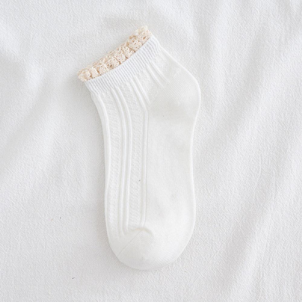 New Sweet Streetwaer Short Solid Candy Color Lace Socks Cotton Socks Hosiery Ruffles Women Socks