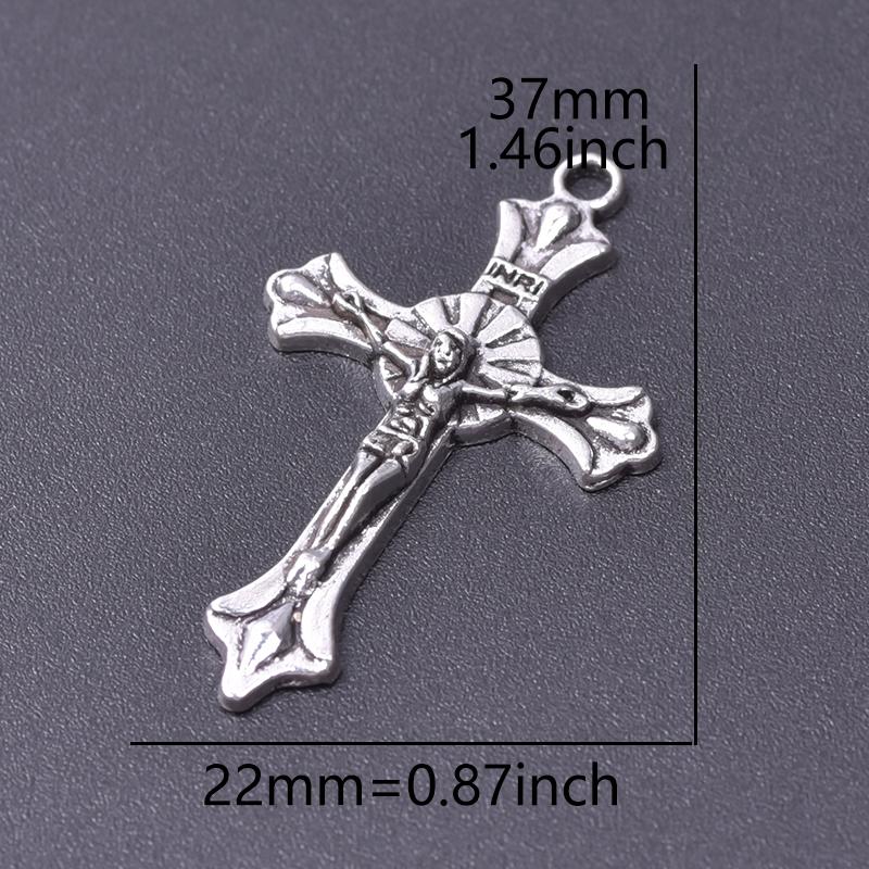 15pcs Crosses Charms Pendant Alloy Cross Metal Antique Silver Color Pendants Making DIY Handmade Jewelry Components Accessories