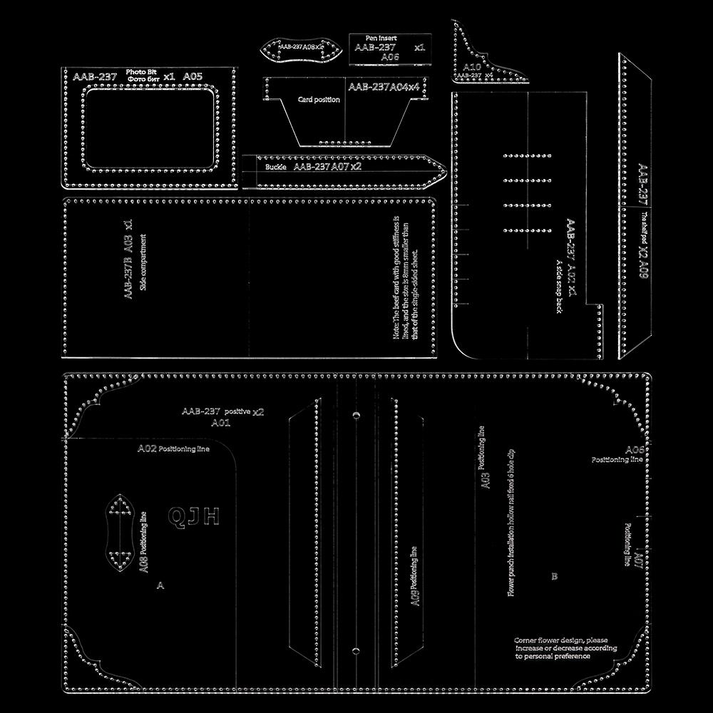 1 набор DIY акриловый шаблон для изготовления кожаной обложки для блокнота формата А5, прозрачный акриловый дизайн-шаблон, DIY форма для кожаного ремесла