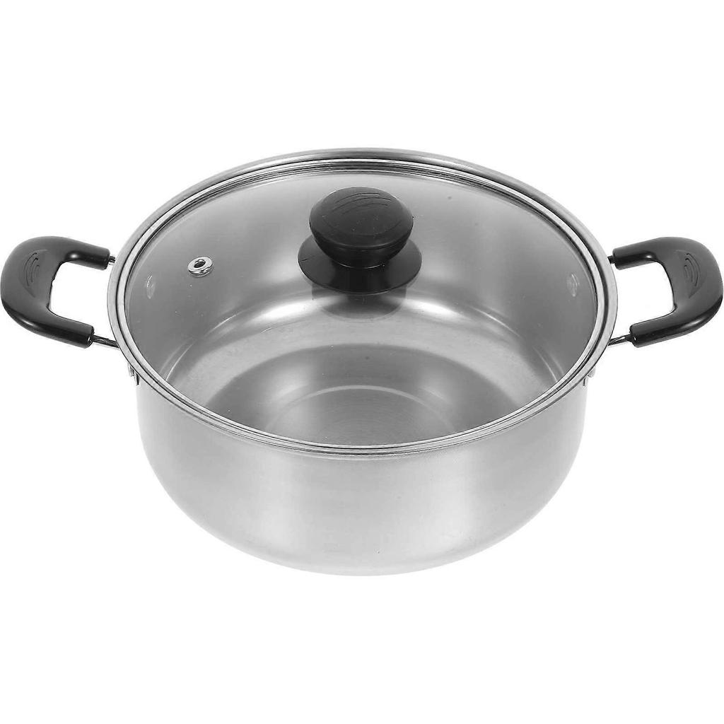 Silver Stainless Steel Cooking Pot for Soup 4Pcs Multipurpose Heat Resistant Set