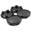 Set of 4 62mm and 58mm Wheel Center Caps, Black