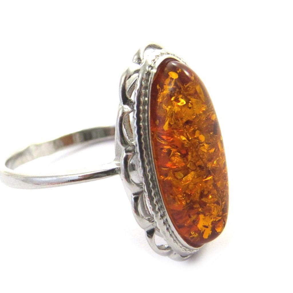 Amber (rhodium) 'Inspiration' Silver Ring