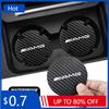 CEB1 2025 Hot 2Pcs Car Interior Leather Coaster Anti-noise Water Cup Pad For Mercedes Benz AMG W203 W206 W220 W205 W211 GLC W212 W201