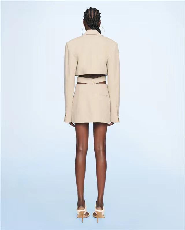 Elegant Designer Hollowed-Out Waist Slim-Fit One-Button Little Black Suit Dress