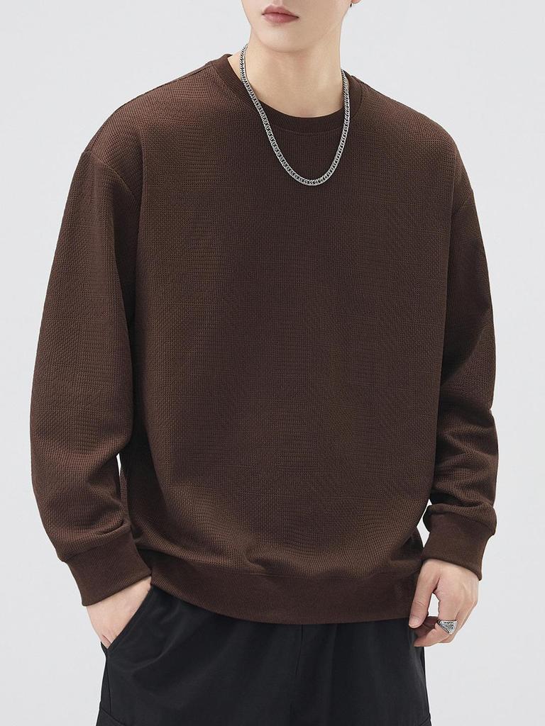 Herren Amerikalischer Trendiger Schwerer Rundhals Sport Hoodie - Herbst Winter Pullover Langarm Oberteil