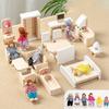 Dollhouses Decoration Living Room Bedroom Scene Miniature Furniture Model Set for Kids Pretend Play Interaction Toy