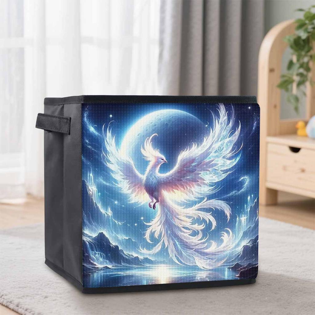 The White Phoenix 5D Diamond Painting Storage Basket Full Round Drill Mosaic Diamond Embroidery Cross Stitch Kits Home Decor Home Decor