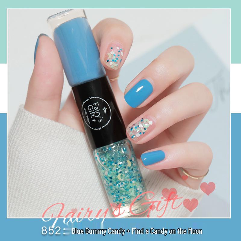 Two-Color Quick-Drying Nail Polish with Large Glitter