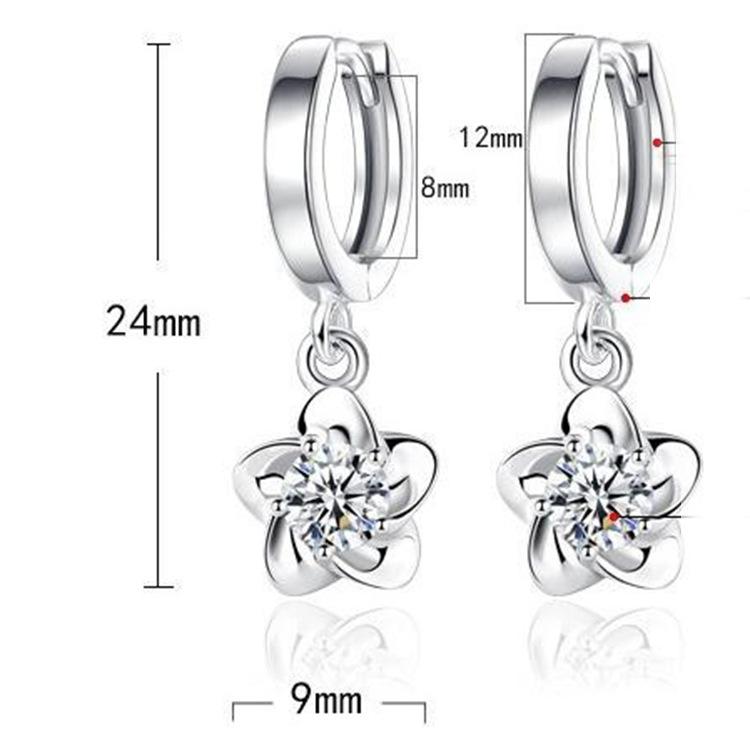 Zinc Alloy Sterling Zinc Alloy Earrings Zircon High Quality Retro Simple Pattern Purple White Zircon Earrings Hot Sale