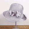 New flower mesh gauze hat women's spring and summer face covering sunscreen basin hat British retro sunshade elegant bow bucket hat