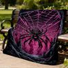 1pc Spider Webbing Decor Throw Blanket Polyester Fiber, Lightweight Flannel, Soft & Warm, All Season Use for Outdoor, Camping Digital Print