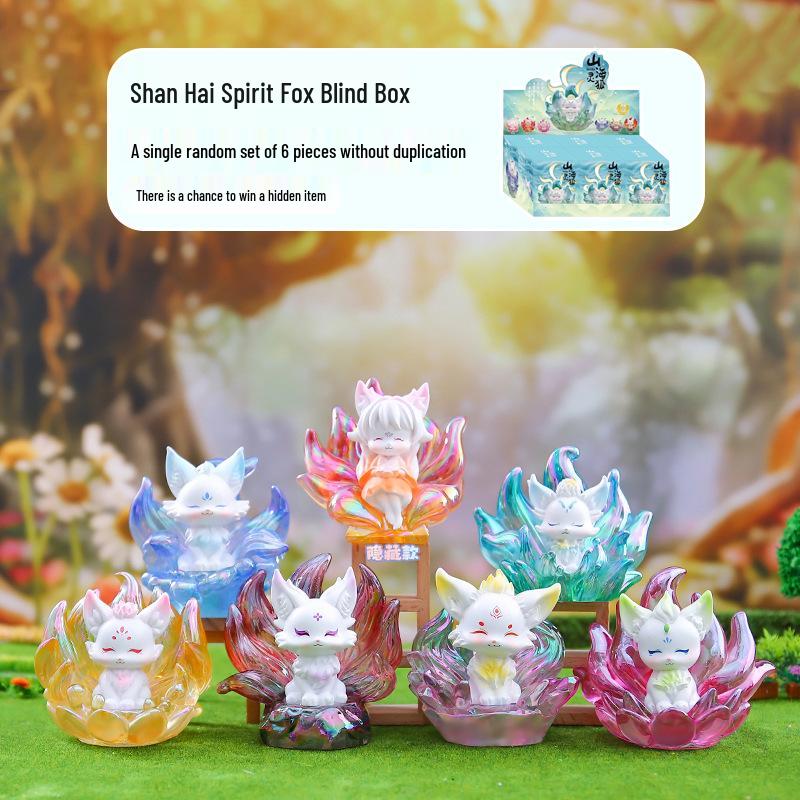 Douyin Trendiges Plüschtier Neunschwänziger Fuchs - Niedliche Blindbox Harzornament