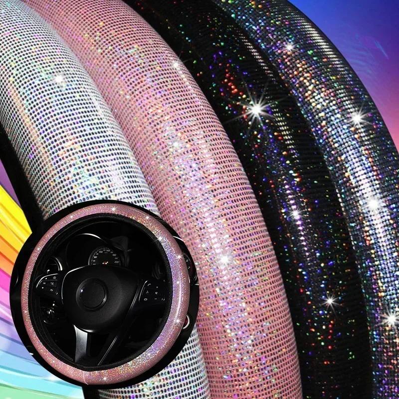 Bling Diamond Rhinestones Car Steering Wheel Cover 37/38cm Auto Interior Accessories Women Case Car Styling Four Seasons Amagi