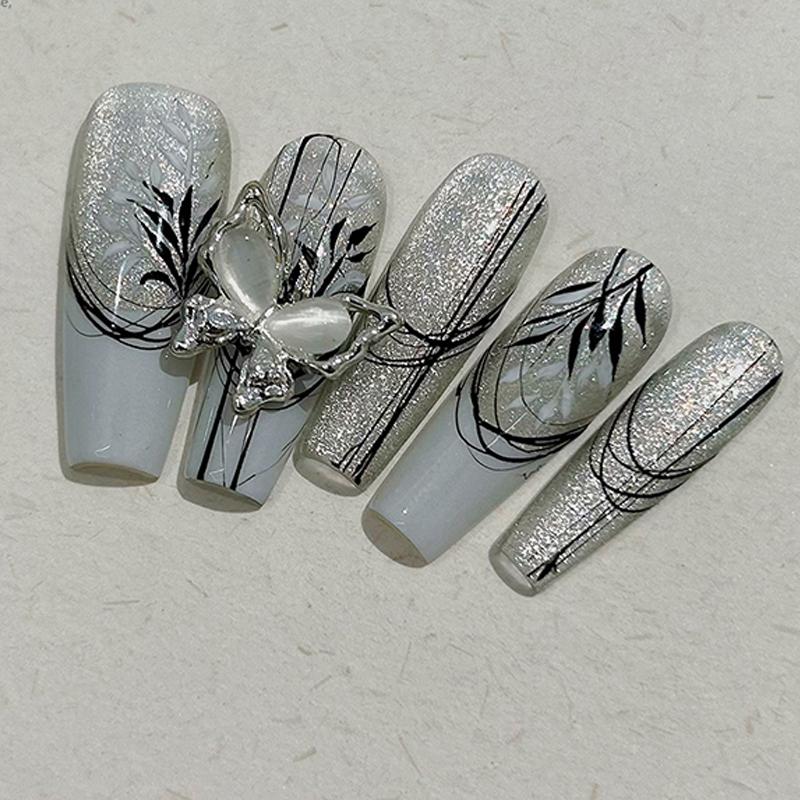 5Pcs Cat'S Eye Glitter Nail Enhancement Charms Butterflies Assortment Resin 3D Nail Art Decoration Studs Accessories Supplies